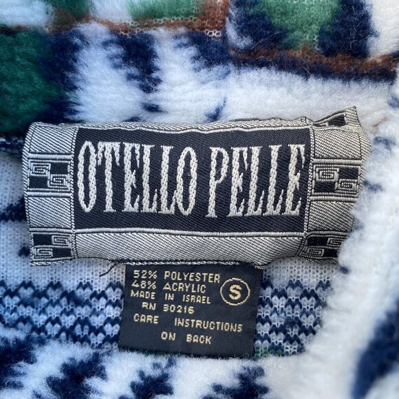 Vintage Otello Pelle pattern fleece mockneck sweater - Picture 2 of 2